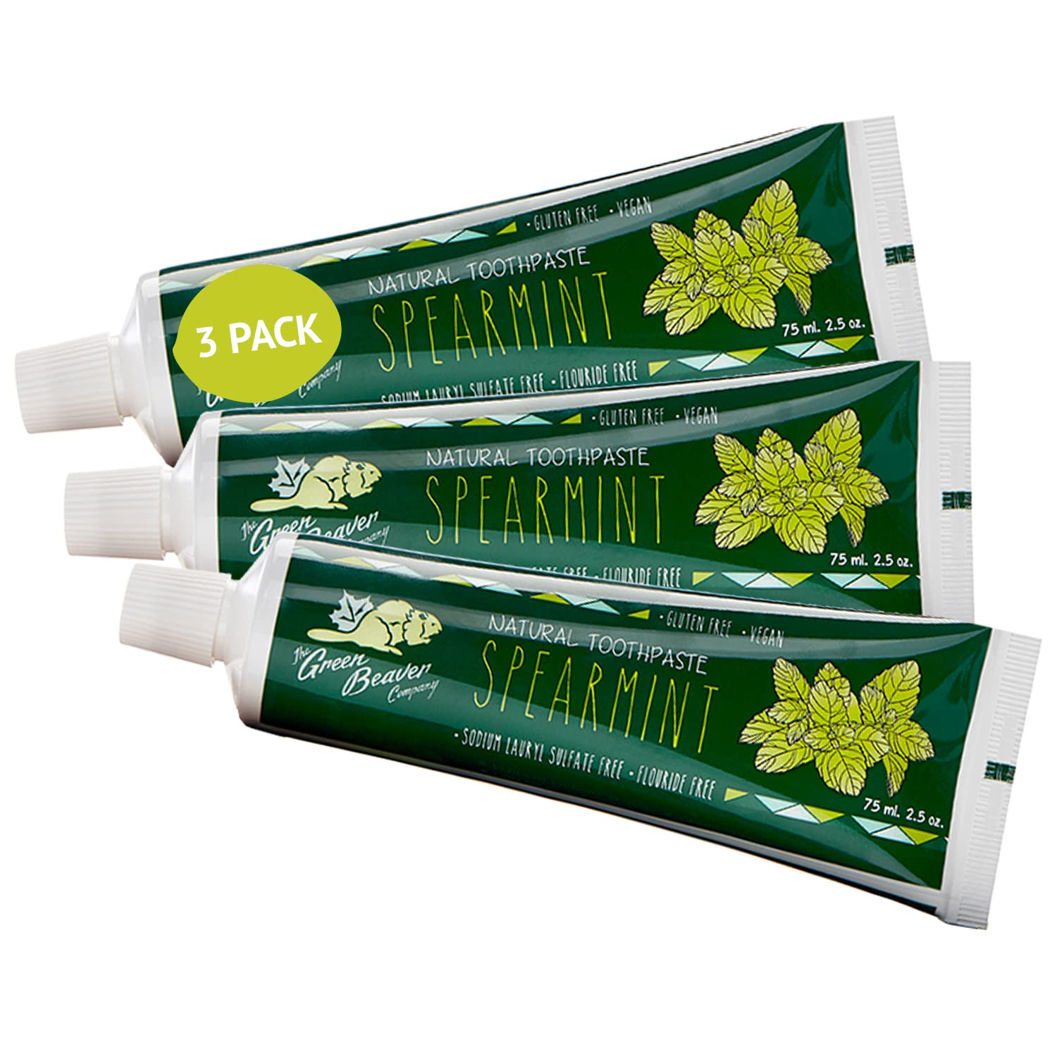 Green Beaver Natural Toothpaste, Vegan, Fluoride Free & Gluten Free Toothpaste, 75ml - Strabella