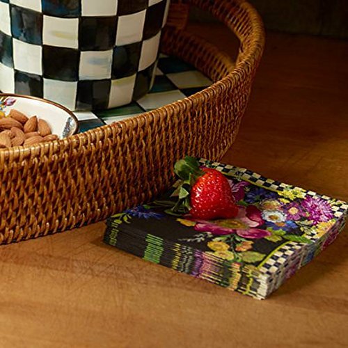 MacKenzie - Childs Flower Market Paper Napkins - Cocktail - Black (20 per Pack) - Strabella