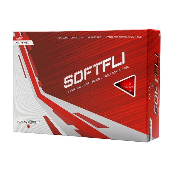 Maxfli Softfli Matte Golf Balls Red - Longer Distance - Ultra - Low Compression for an Exceptionally Soft Feel - Strabella