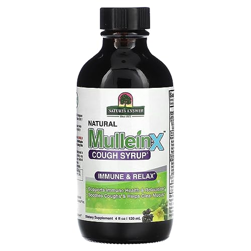 Nature's Answer Mullein - X Immune & Relax Cough Syrup | 4 Fluid Ounces | Supports Immune & Relaxation | Soothes Cough & Clears Mucus | Non GMO Gluten Free - Strabella