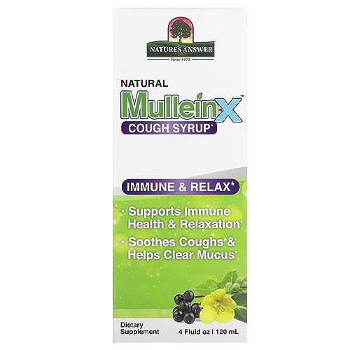 Nature's Answer Mullein - X Immune & Relax Cough Syrup | 4 Fluid Ounces | Supports Immune & Relaxation | Soothes Cough & Clears Mucus | Non GMO Gluten Free - Strabella