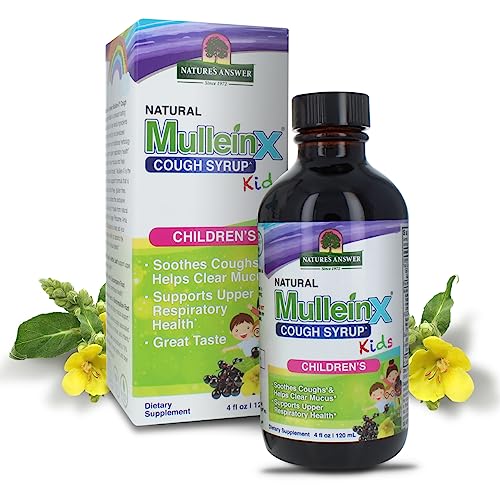 Nature's Answer Mullein - X Kids Cough Syrup 4 Ounce | Soothes Coughs & Clears Mucus | Respiratory Support | Non GMO Gluten Free | Natural Honey Flavor - Strabella