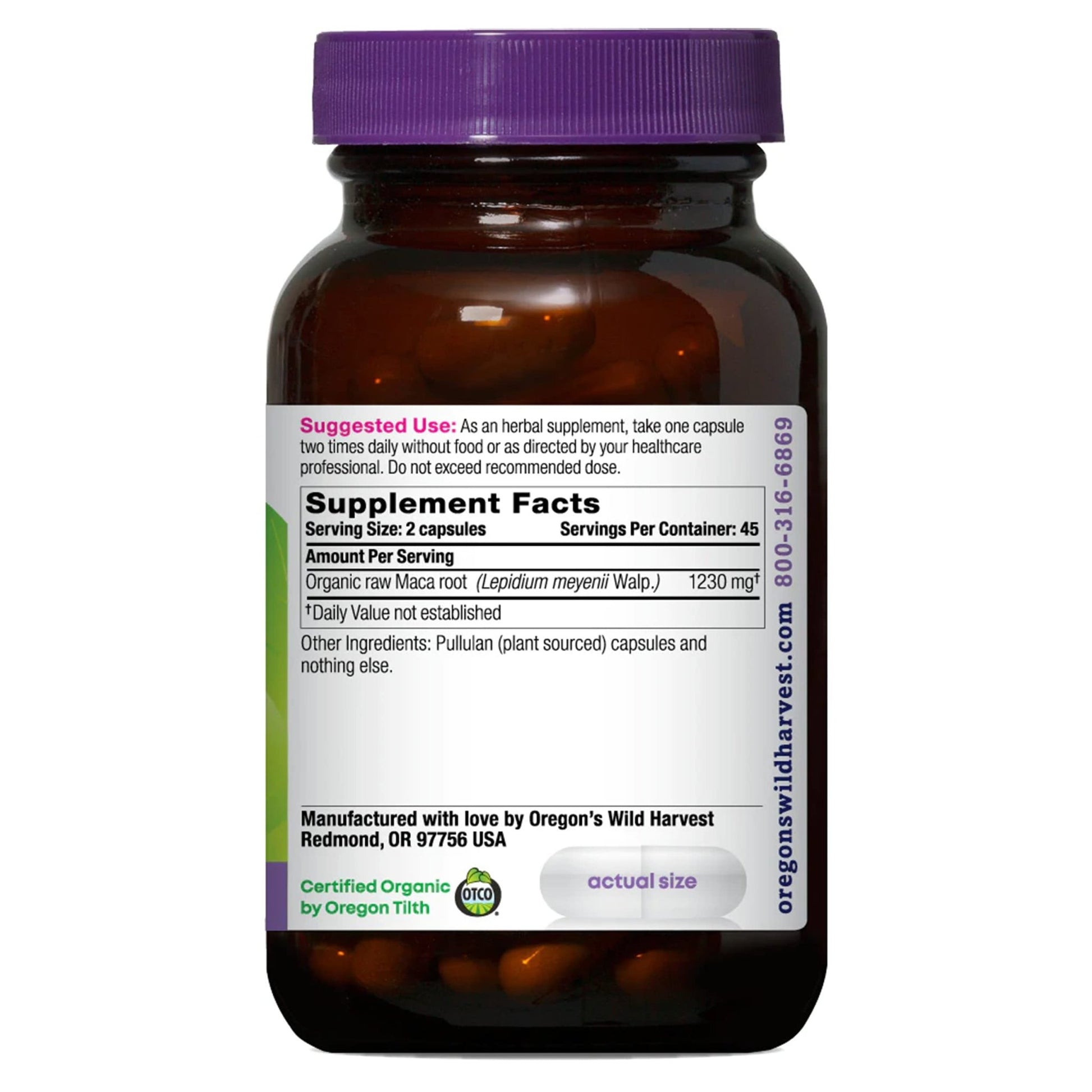 Oregon's Wild Harvest Maca Root | Made with Organic Raw Maca Root and Vegan Capsules, 90 Count - Strabella