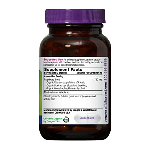 Oregon's Wild Harvest Muscle Relax Organic Herbal Supplement 90 Vegan Capsules - Strabella