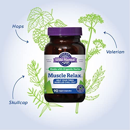 Oregon's Wild Harvest Muscle Relax Organic Herbal Supplement 90 Vegan Capsules - Strabella