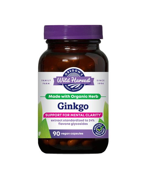 Oregon's Wild Harvest Non - GMO Ginkgo Certified Organic Capsules 90 Count - Strabella