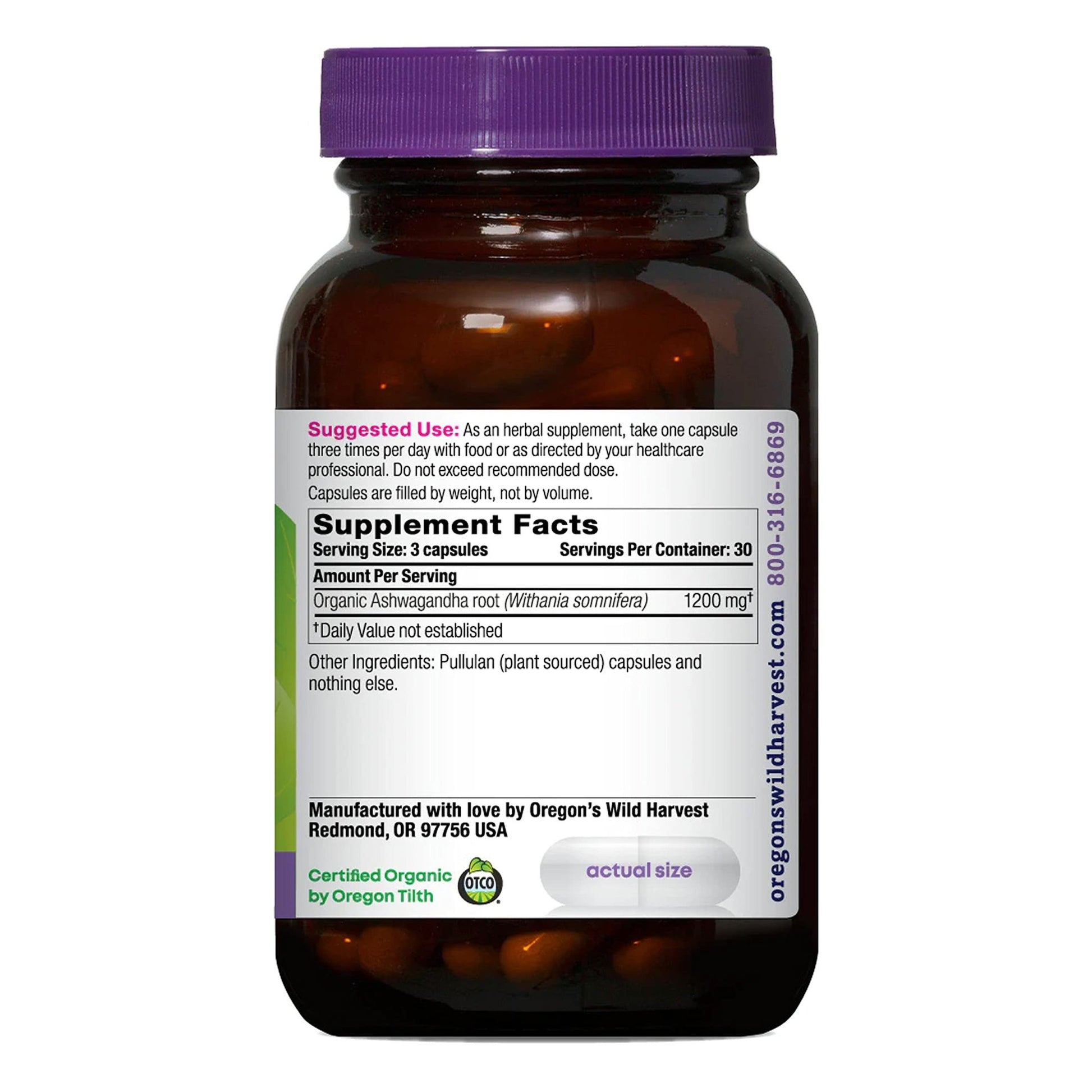Oregon's Wild Harvest Organic Ashwagandha Non - GMO Herbal Supplements for Stress Relief, Immune Support, Balanced Energy Levels & Mood Support - Strabella