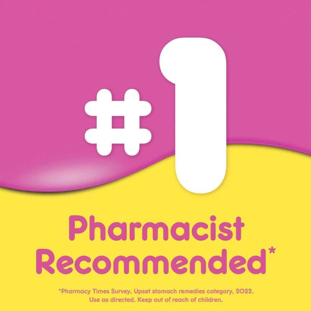 Pepto Bismol Chews, Fast and Effective Digestive Relief from Nausea, Heartburn, Indigestion, Upset Stomach, Diarrhea, 24 Chewable Tablets - Strabella