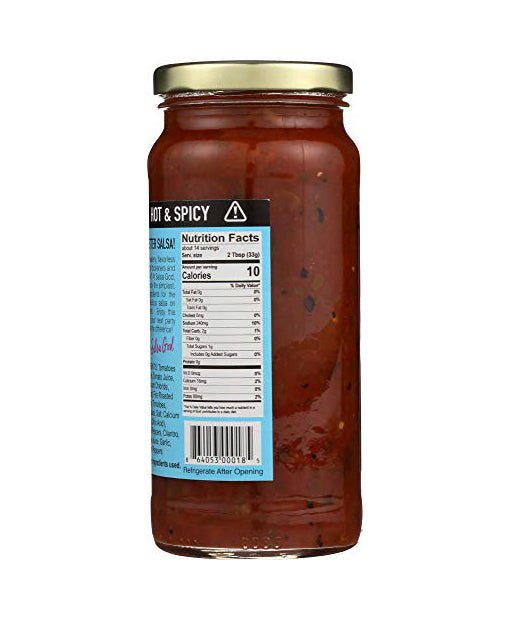 Salsa God Hot Fire Roasted Red Salsa, 16 oz - Strabella