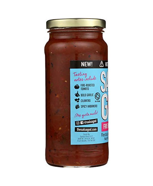 Salsa God Hot Fire Roasted Red Salsa, 16 oz - Strabella