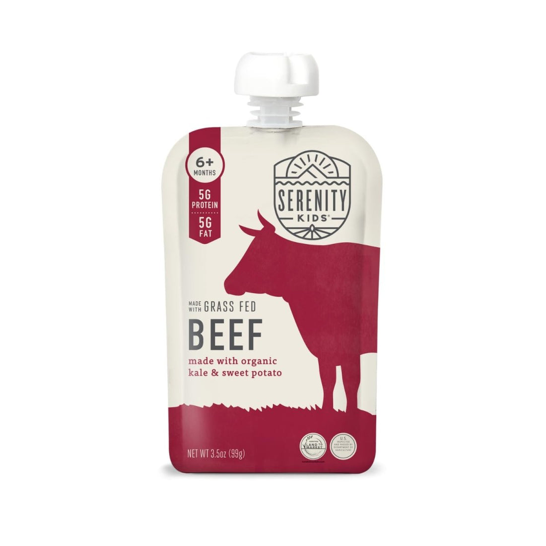 Serenity Kids 6+ Months Baby Food Pouches Puree Made With Ethically Sourced Meats & Organic Veggies | 3.5 Ounce BPA - Free Pouch - Strabella