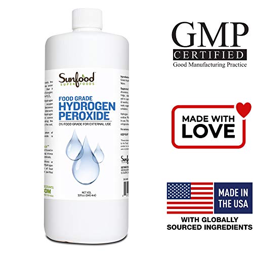 Sunfood Food Grade Hydrogen Peroxide 3 percent | All Natural - Zero Stabilizers | 32 oz Bottle - Strabella