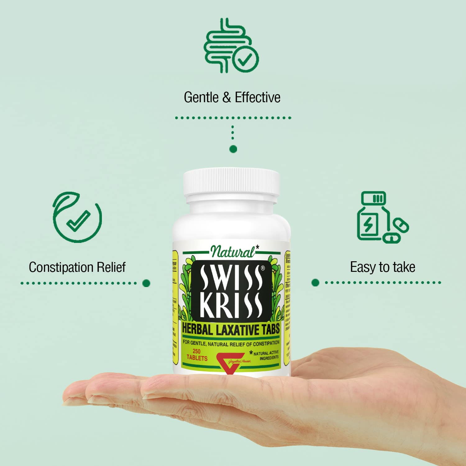 Swiss Kriss Herbal Laxative, Tablets 250 Each - Strabella