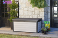 Premier 150 Gallon Durable Resin Outdoor Storage and Organization Deck Box Ideal for Garden Patio Furniture and Supplies, Grey