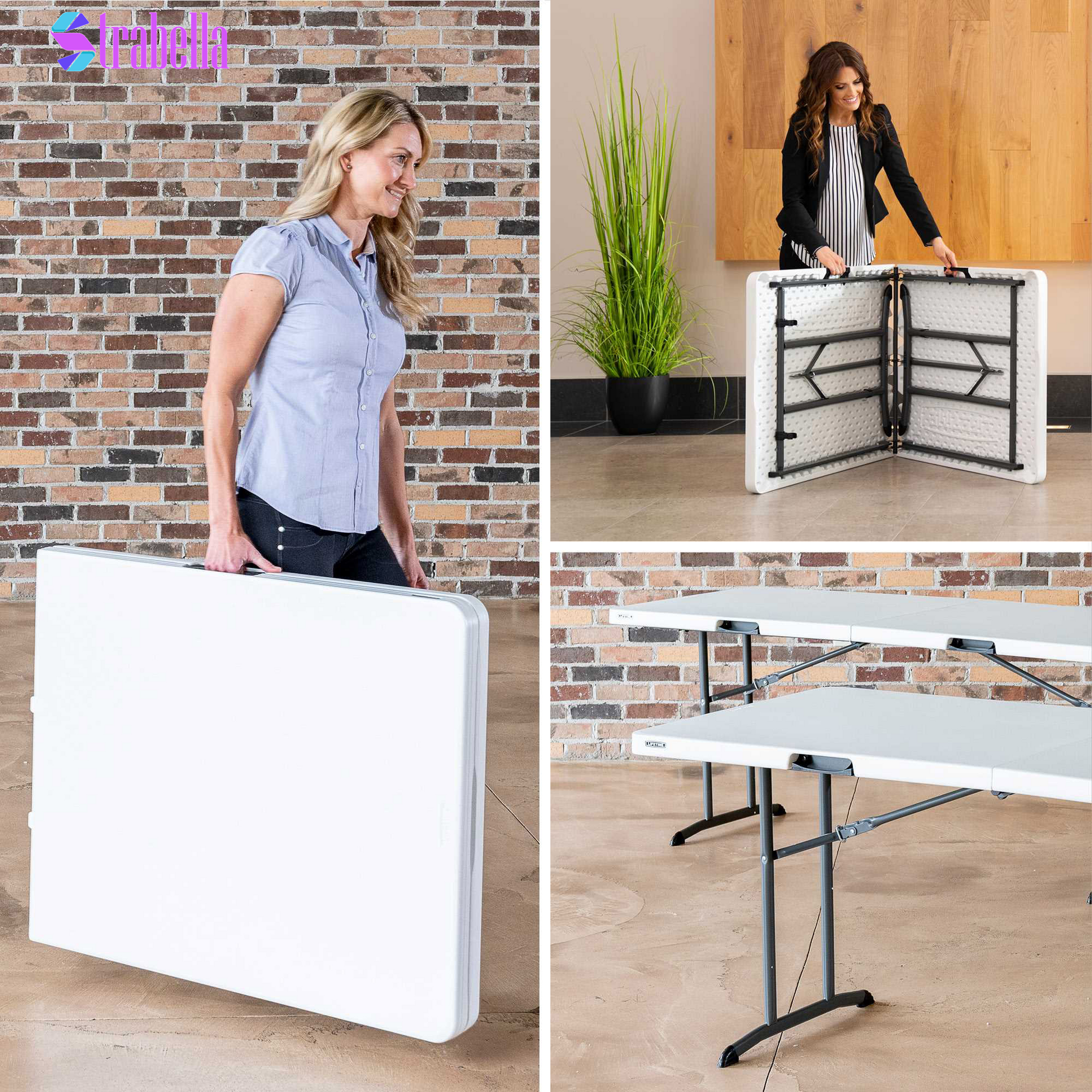 Commercial 6' Fold-In-Half Table, 2-Pack