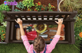 Solana 70 Gallon Durable Resin Outdoor Bench Storage and Organization Deck Box Ideal for Garden Patio Furniture and Supplies
