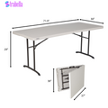 Commercial 6' Fold-In-Half Table, 2-Pack
