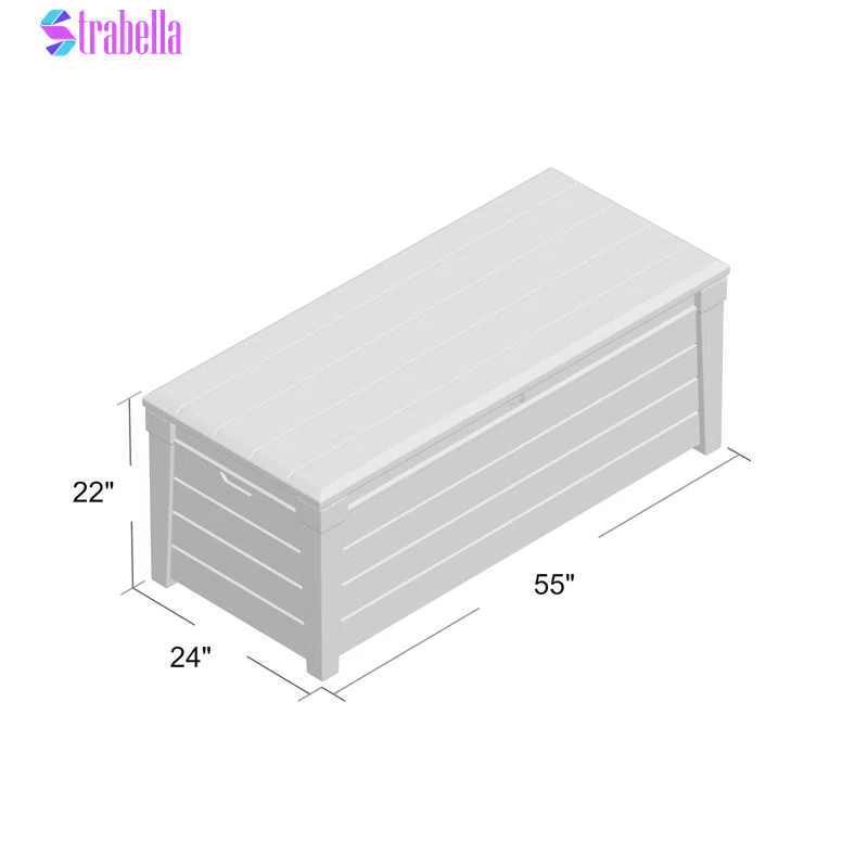 Brightwood 120 Gallon Large Durable Outdoor Storage and Weather Resistant Resin Deck Box
