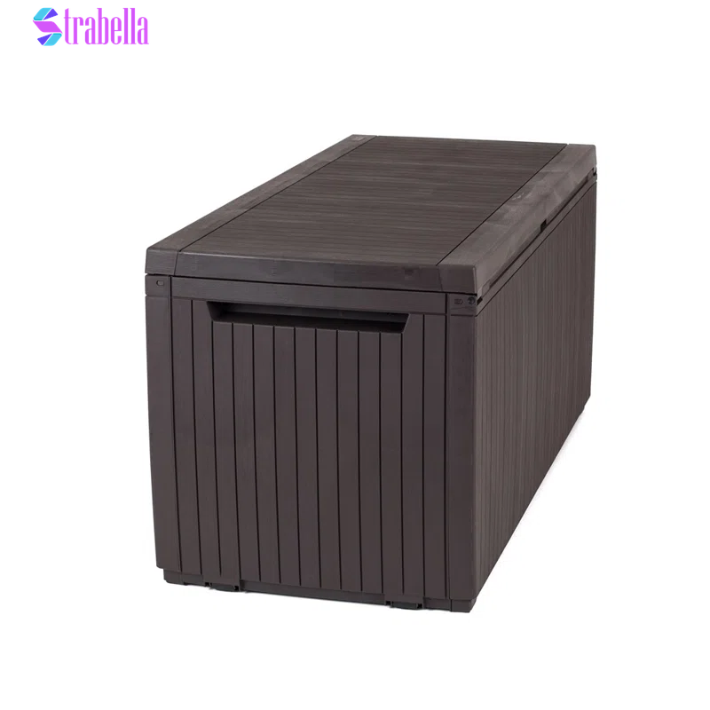 Springwood 80 Gallon Durable Resin Outdoor Storage and Organization Deck Box for Patio Furniture and Supplies, Brown