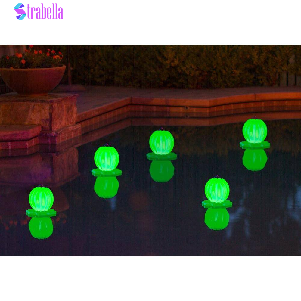 Floating Solar Swimming Pool Lantern - 2 Pack in Green