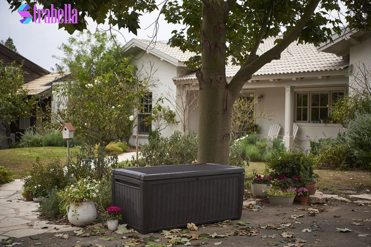 Sumatra 135 Gallon Large Durable Resin Outdoor Storage and Organization Deck Box Ideal for Garden Patio Furniture and Supplies