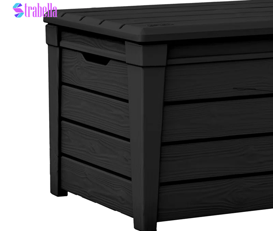 Brightwood 120 Gallon Large Durable Outdoor Storage and Weather Resistant Resin Deck Box
