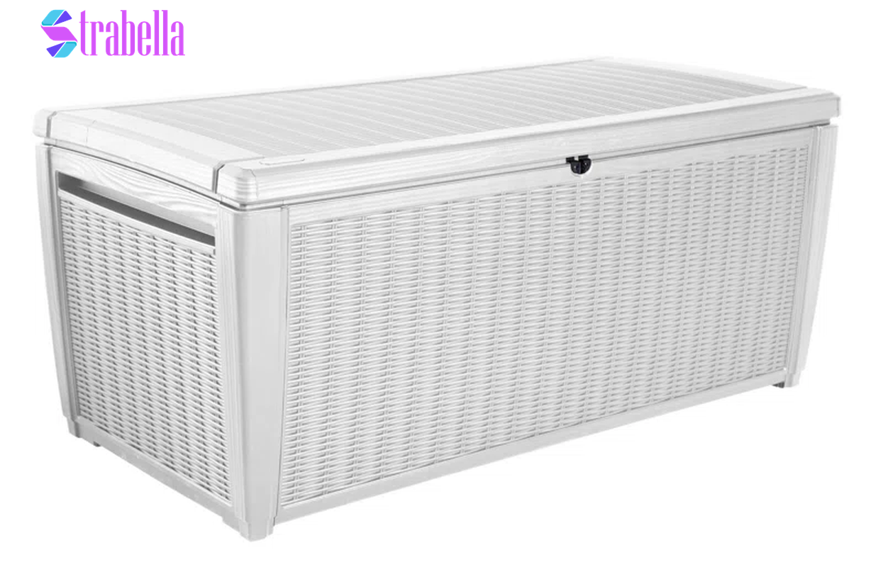 Sumatra 135 Gallon Large Durable Resin Outdoor Storage and Organization Deck Box Ideal for Garden Patio Furniture and Supplies