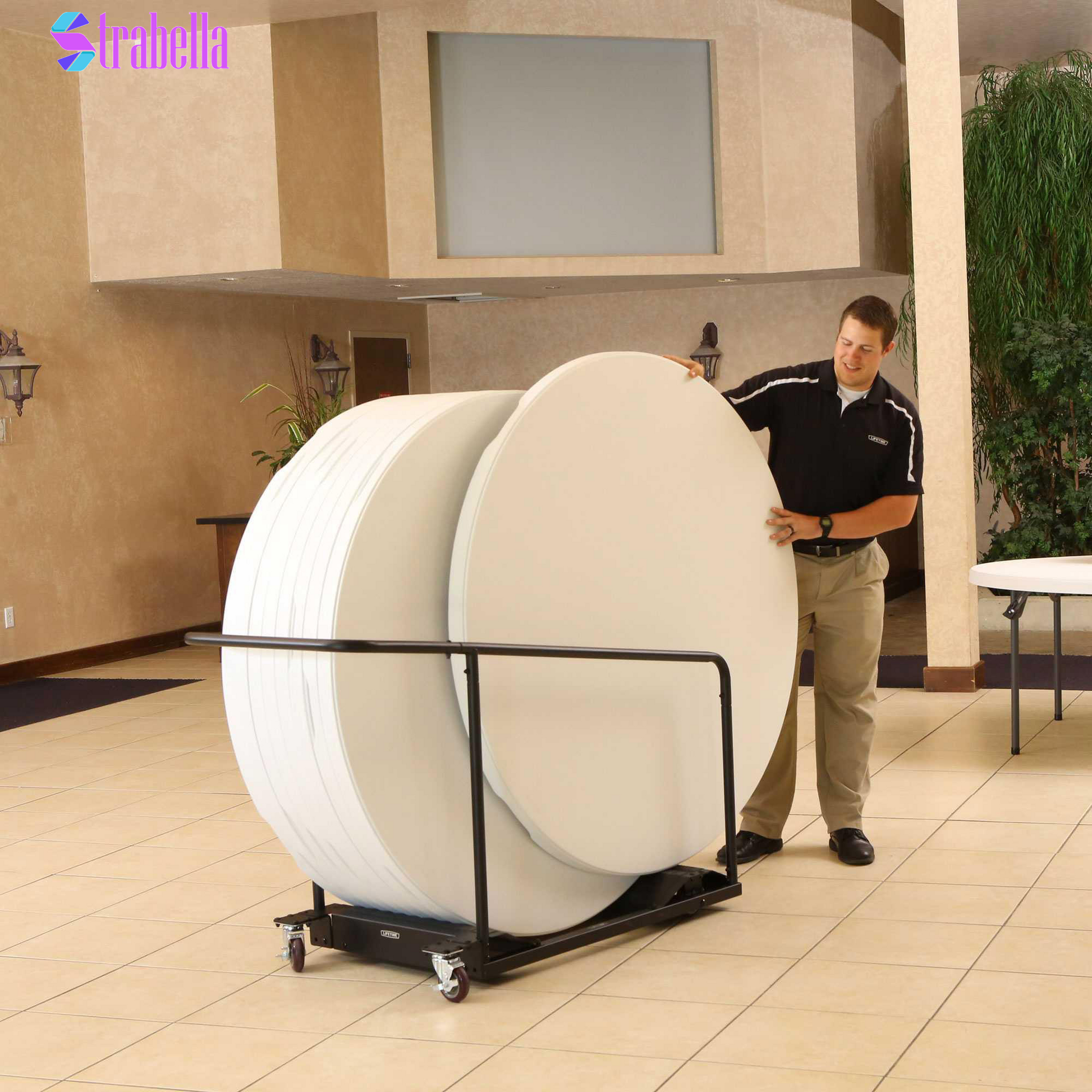 60" round Table, 15-Pack with Cart