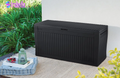 Comfy 71 Gallon Durable Resin Outdoor Storage and Organization Deck Box Ideal for Garden Patio Furniture and Supplies