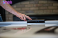 Blazer 7' Air Hockey Table with Heavy-Duty Blower, Electronic Scoring, Leg Levelers, and Overhang Rail