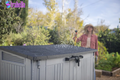 Store It Out Prime Durable Resin Outdoor Storage Shed with Floor and Double Doors for Garden Patio Furniture and Tools