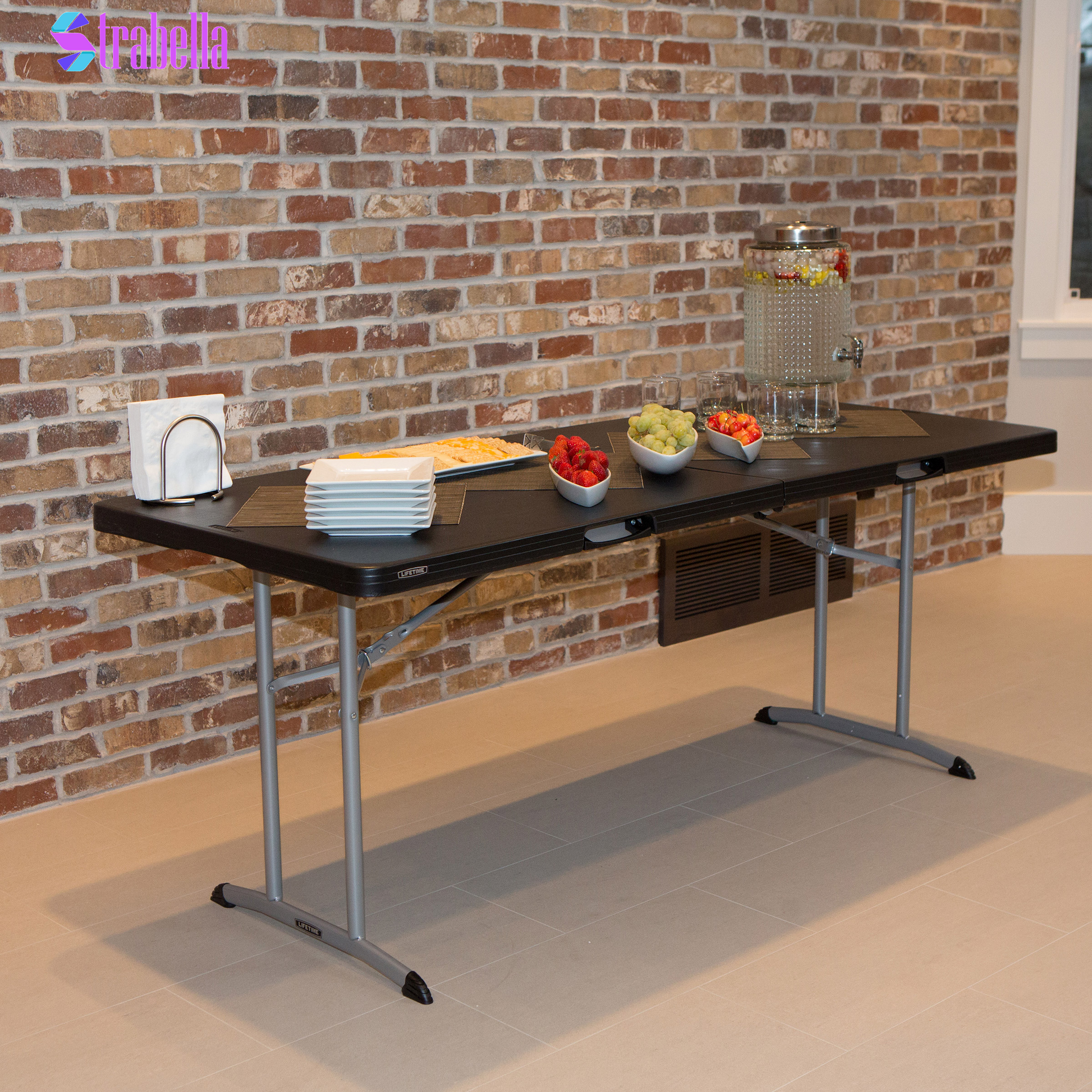 Commercial 6' Fold-In-Half Table, 2-Pack