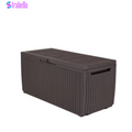 Springwood 80 Gallon Durable Resin Outdoor Storage and Organization Deck Box for Patio Furniture and Supplies, Brown