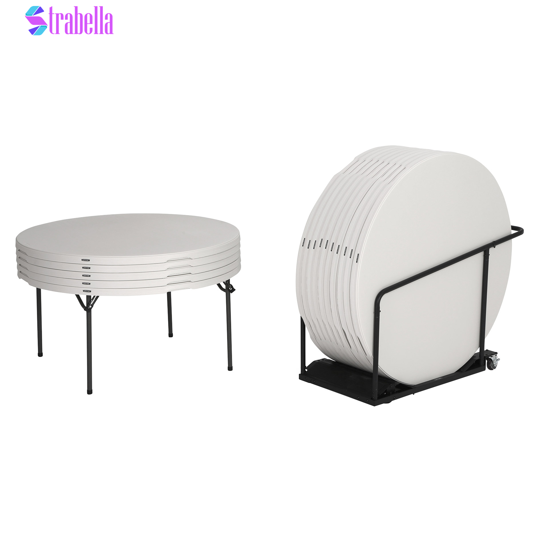 60" round Table, 15-Pack with Cart