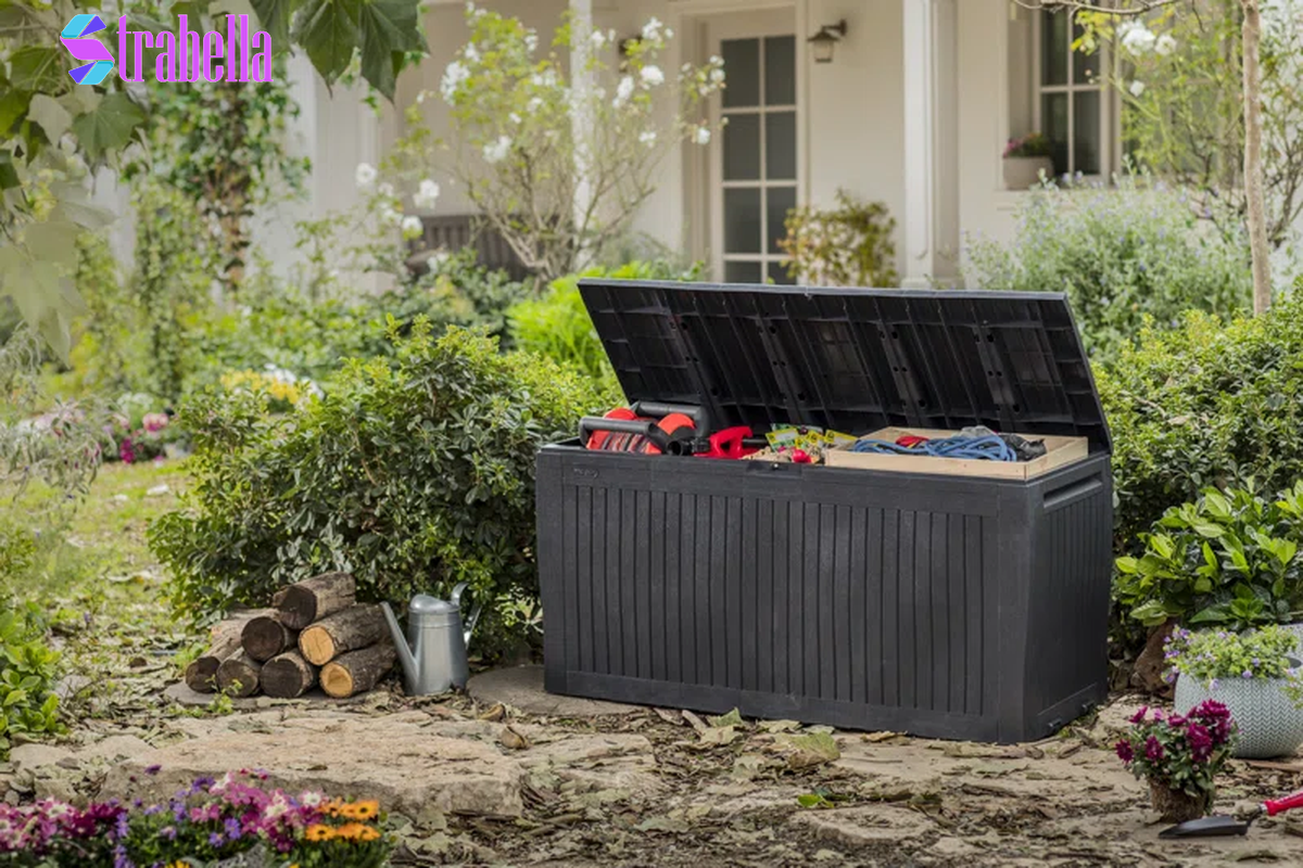 Comfy 71 Gallon Durable Resin Outdoor Storage and Organization Deck Box Ideal for Garden Patio Furniture and Supplies