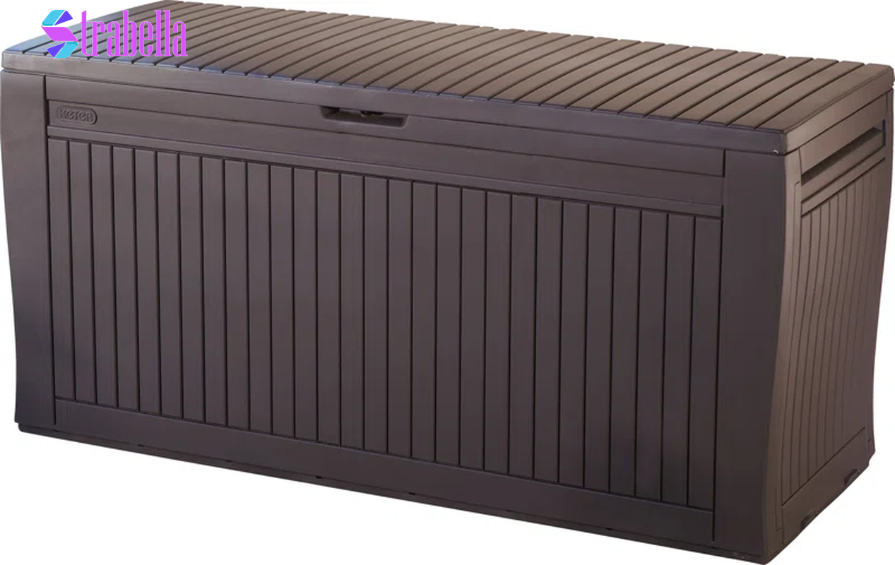 Comfy 71 Gallon Durable Resin Outdoor Storage and Organization Deck Box Ideal for Garden Patio Furniture and Supplies