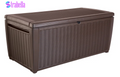 Sumatra 135 Gallon Large Durable Resin Outdoor Storage and Organization Deck Box Ideal for Garden Patio Furniture and Supplies