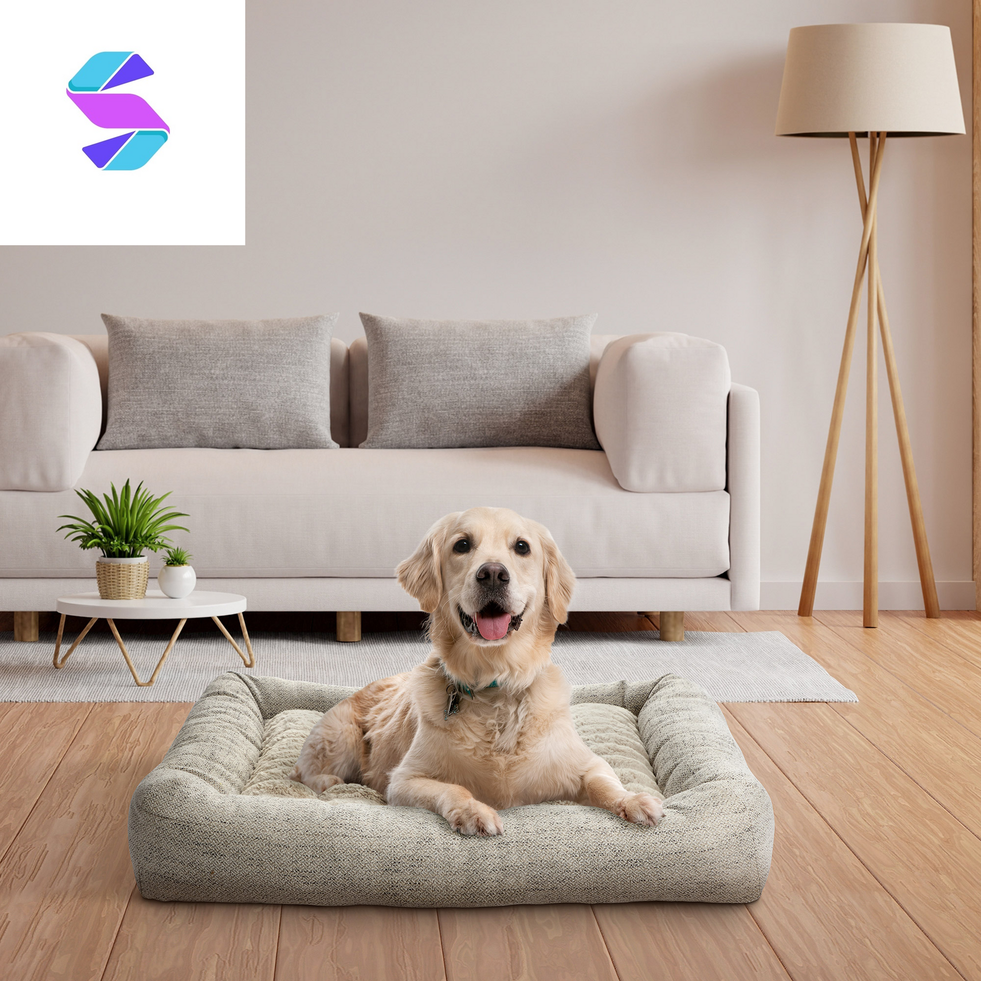 32" X 42" Channeled Bolster Pet Bed