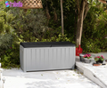 Novel 90 Gallon Durable Resin Outdoor Storage and Organization Deck Box Ideal for Garden Patio Furniture and Supplies