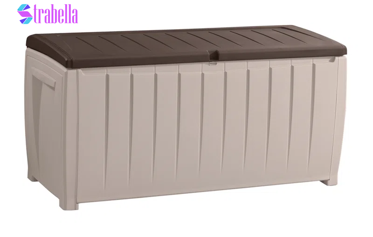 Novel 90 Gallon Durable Resin Outdoor Storage and Organization Deck Box Ideal for Garden Patio Furniture and Supplies