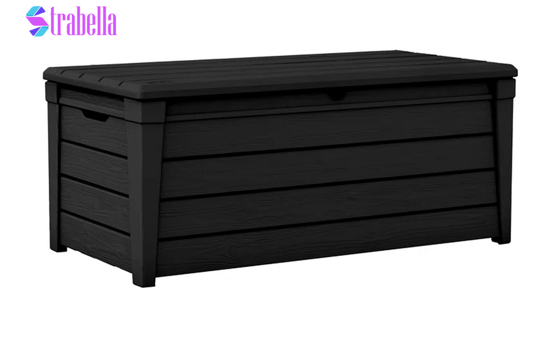 Brightwood 120 Gallon Large Durable Outdoor Storage and Weather Resistant Resin Deck Box