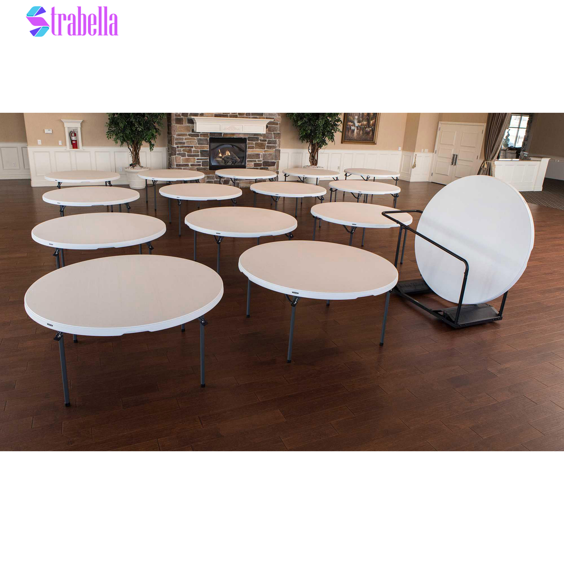 60" round Table, 15-Pack with Cart
