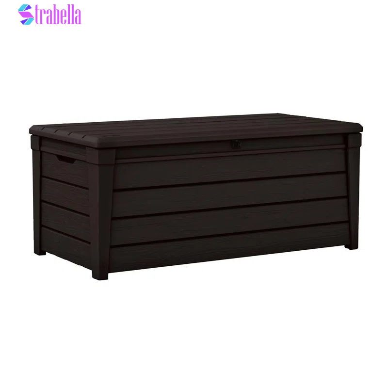 Brightwood 120 Gallon Large Durable Outdoor Storage and Weather Resistant Resin Deck Box