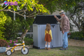 Store It Out Prime Durable Resin Outdoor Storage Shed with Floor and Double Doors for Garden Patio Furniture and Tools
