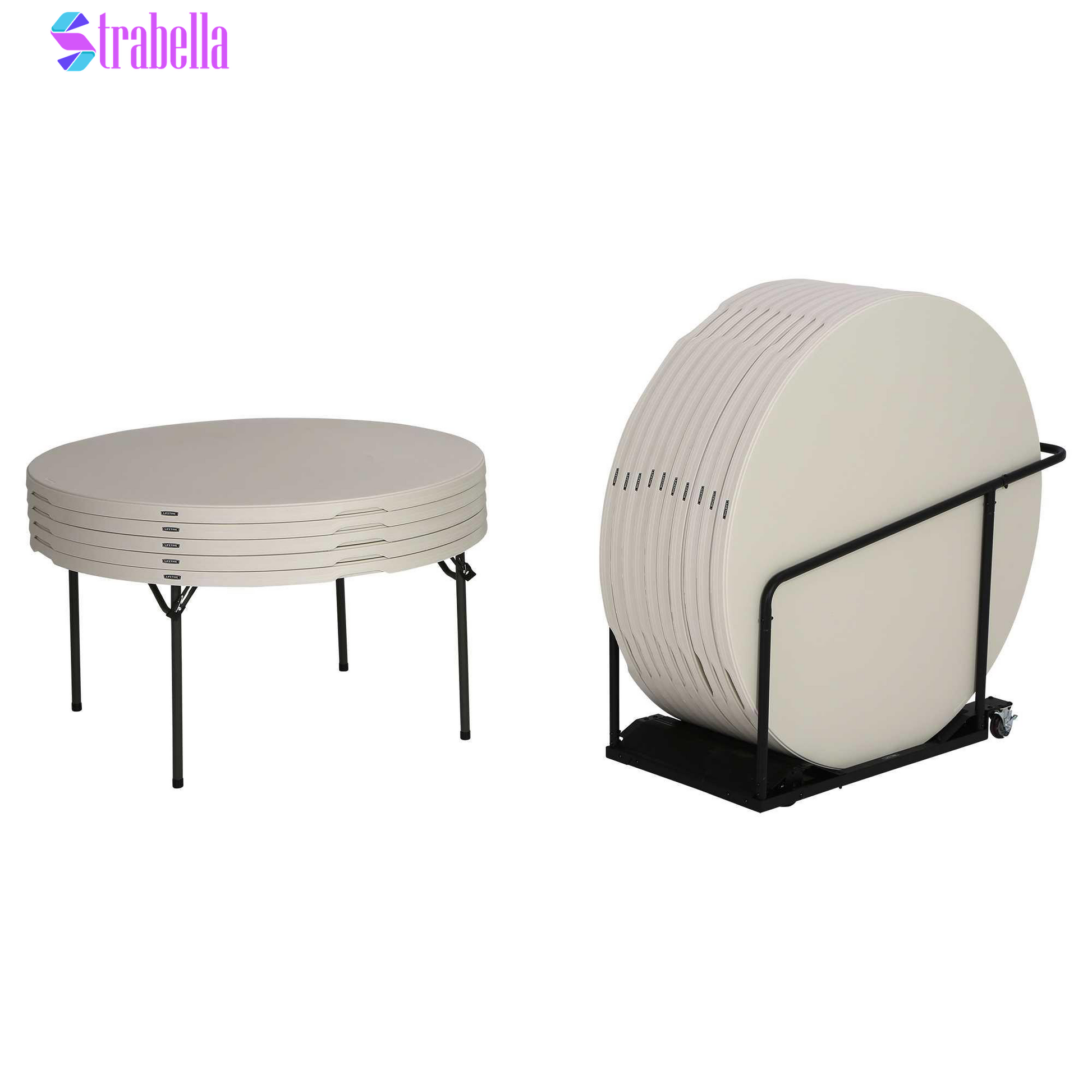 60" round Table, 15-Pack with Cart