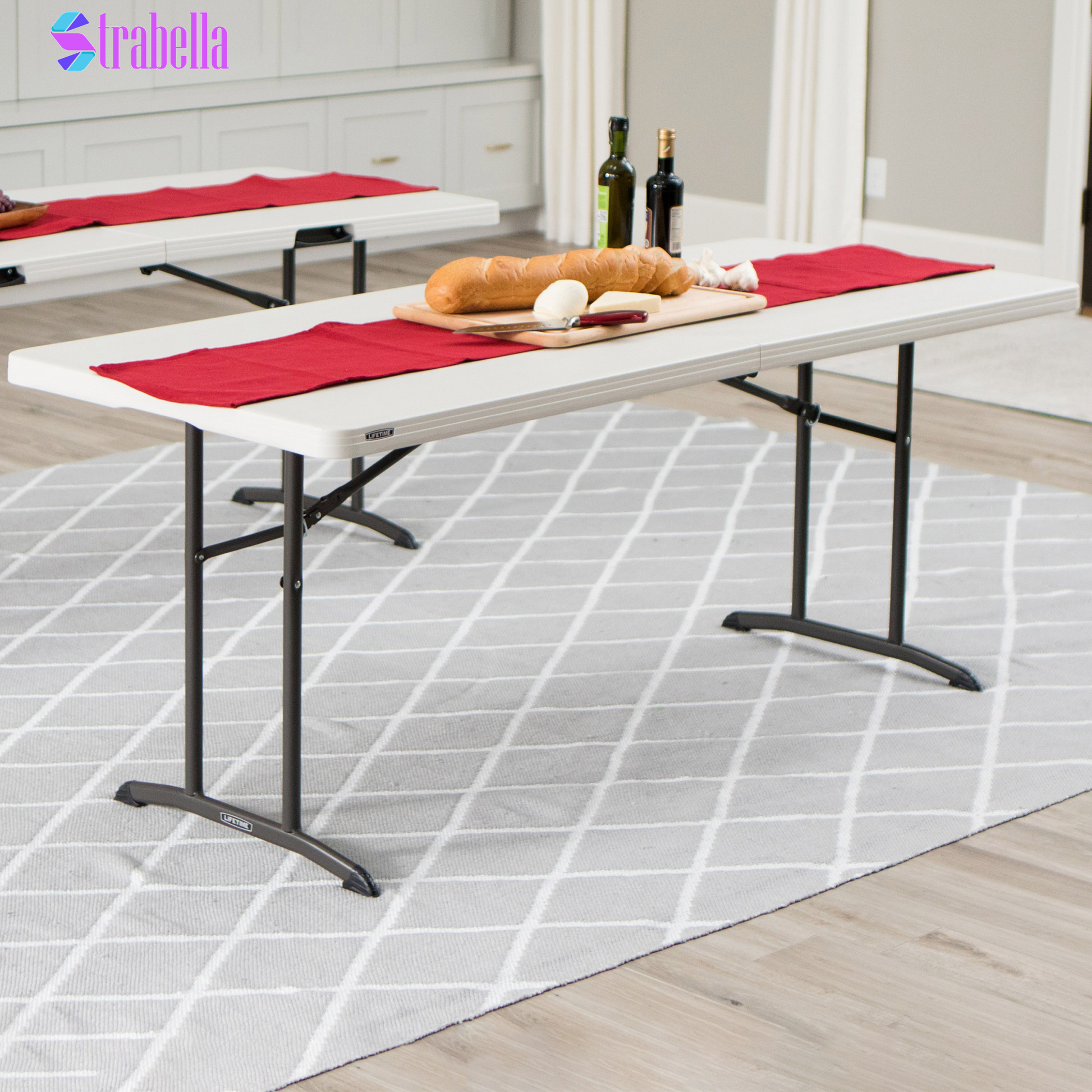 Commercial 6' Fold-In-Half Table, 2-Pack