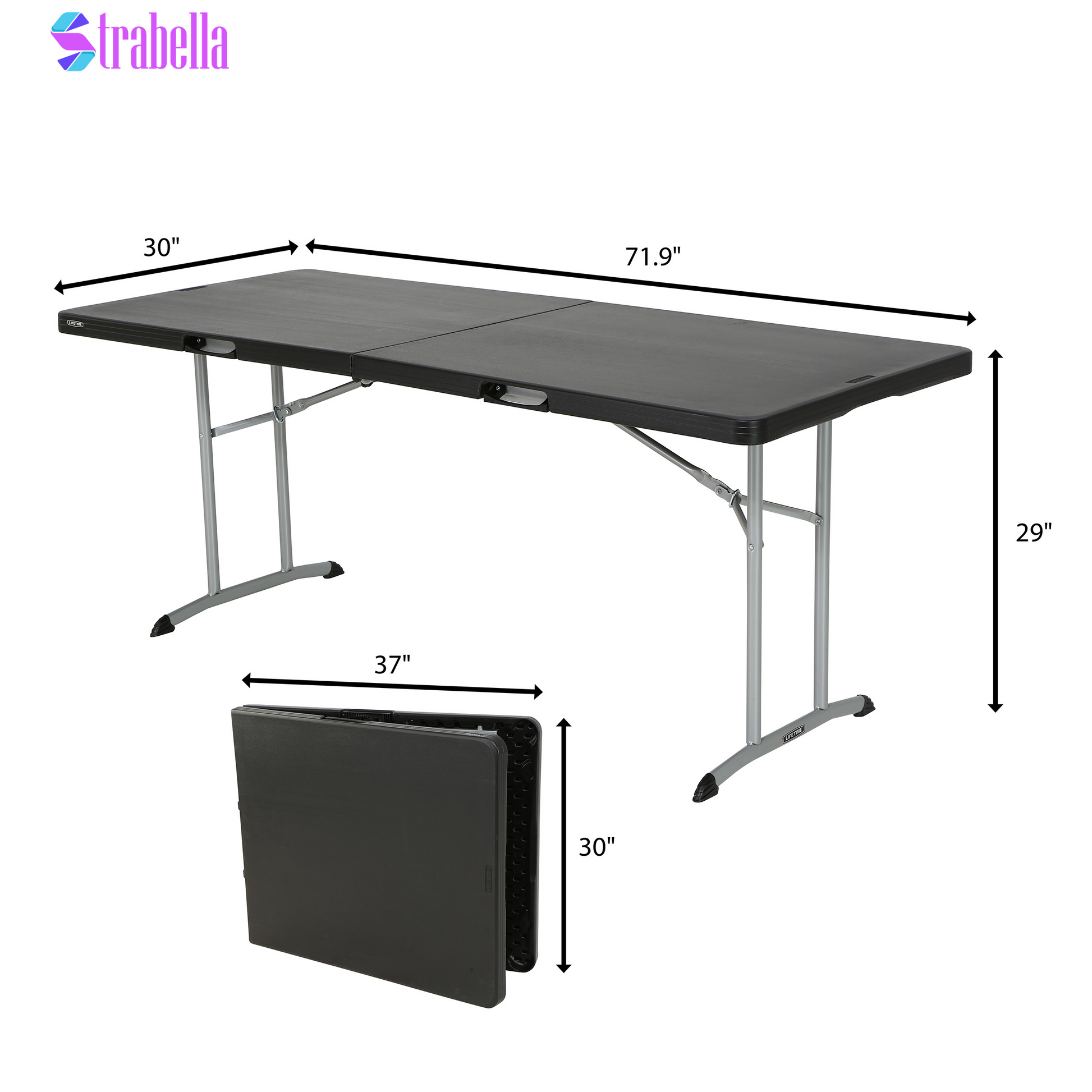 Commercial 6' Fold-In-Half Table, 2-Pack