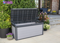 Premier 150 Gallon Durable Resin Outdoor Storage and Organization Deck Box Ideal for Garden Patio Furniture and Supplies, Grey