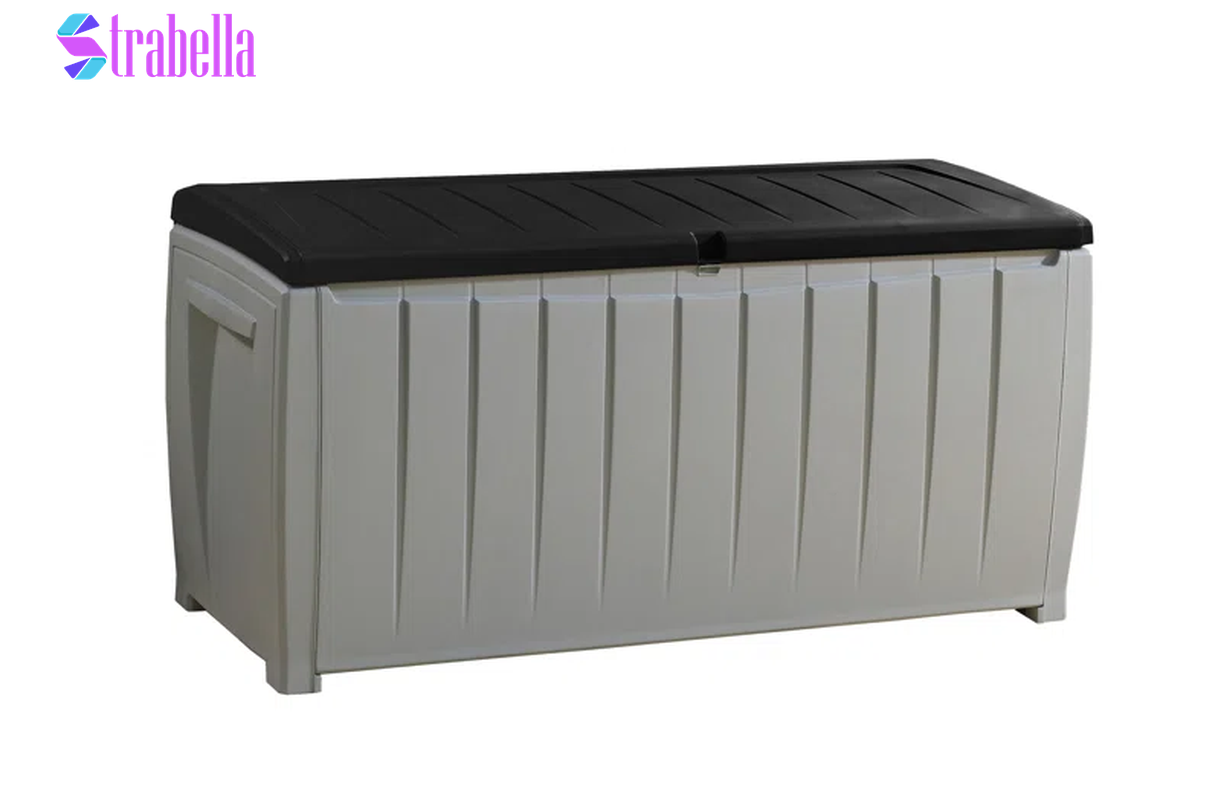 Novel 90 Gallon Durable Resin Outdoor Storage and Organization Deck Box Ideal for Garden Patio Furniture and Supplies