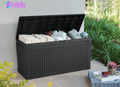 Comfy 71 Gallon Durable Resin Outdoor Storage and Organization Deck Box Ideal for Garden Patio Furniture and Supplies